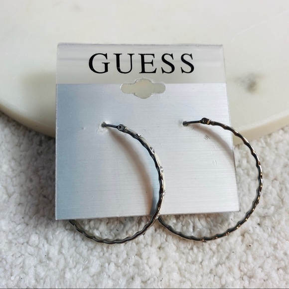 Guess hoops silver metal earrings, new - Picture 6 of 6